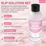 Polygel Glatteopløsning, Polygel Slip Solution Neglesæt, Glatteopløsning 75 ml, Indeholder 5 neglespidsklips, 3 neglebørster, 1 krystalkop, 100 rengøringsark