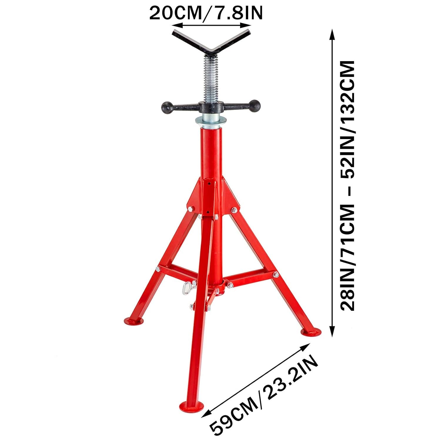 VEVOR Slangestativ 4500 lbs V-hoved slangestativ til at støtte slangen under gevind, højdejusterbar op til 132 cm