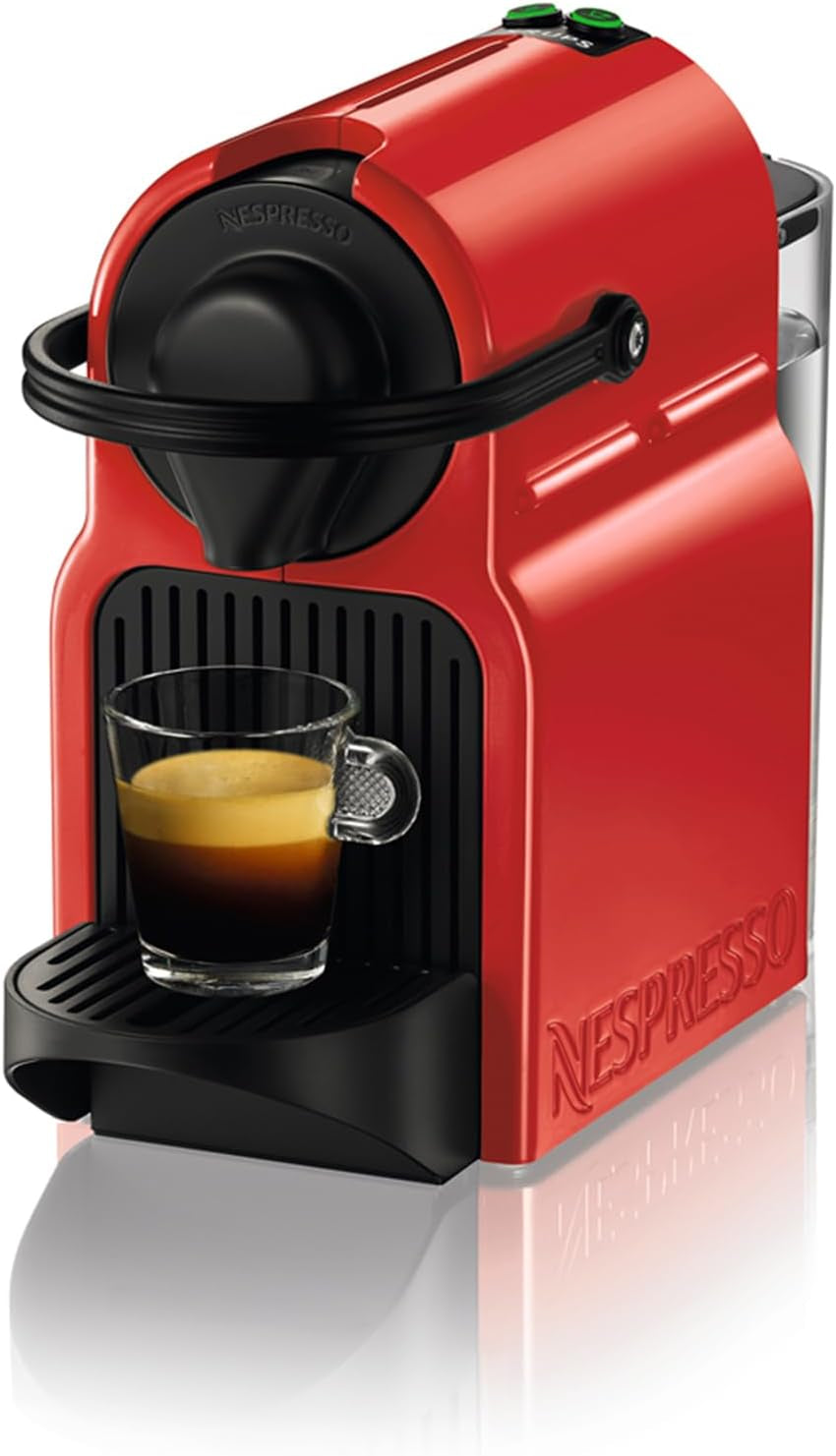 Krups Nespresso Inissia espressomaskine - Kompakt espressomaskine til kaffekapsler, 19 bar tryk, hurtig opvarmning på 25 sekunder, energibesparende funktion, 0,7 l vandtank, rød, model YY5506FD