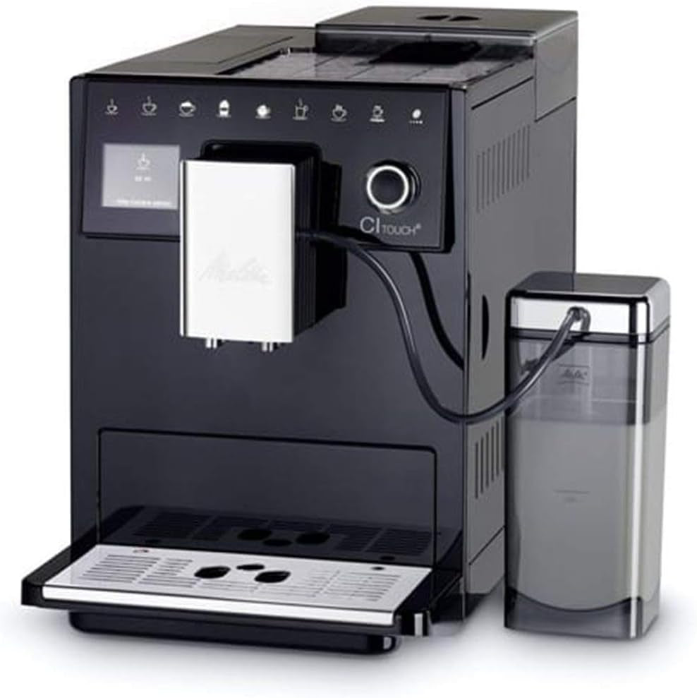 Melitta CI Touch - Fuldautomatisk espressomaskine med mælkesystem, espressomaskine med integreret kaffekværn og mælkeskummer, f.eks. til espresso eller cappuccino, sølv