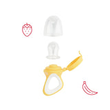 Badabulle babyfoder med beskyttende betræk, ergonomisk håndtag, beroliger tandkødet og introducerer nye smagsvarianter, fra 4 måneder, BPA-fri