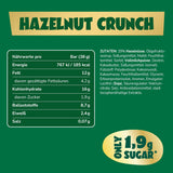 Karamel- og hasselnøddechokoladebarer forude | 12 chokoladebarer x 35 g uden tilsat sukker | 1,9 g sukker pr. bar | Sprød hasselnød og karamel smag | Low Carb slik | Ingen palmeolie