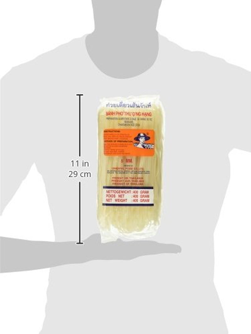 Risnudler - Thai, 5 mm brede risbåndsnudler, lavet af rismel - 17 x 400 g