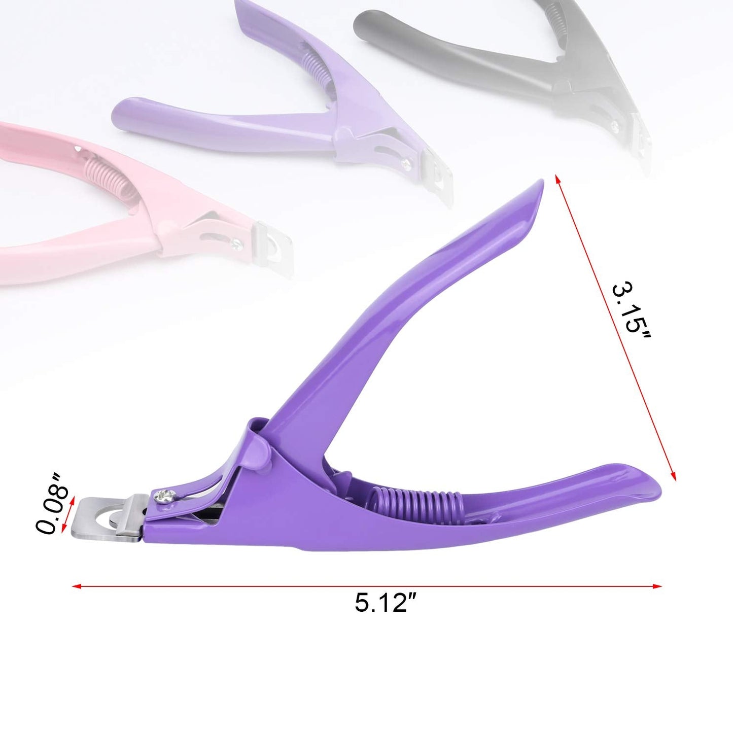 MWOOT 3 stykker falske negletang Akryl negletang, rustfrit stål neglespidser Cutter Trimmer Manicure Tool til akryl kunstige gel negle