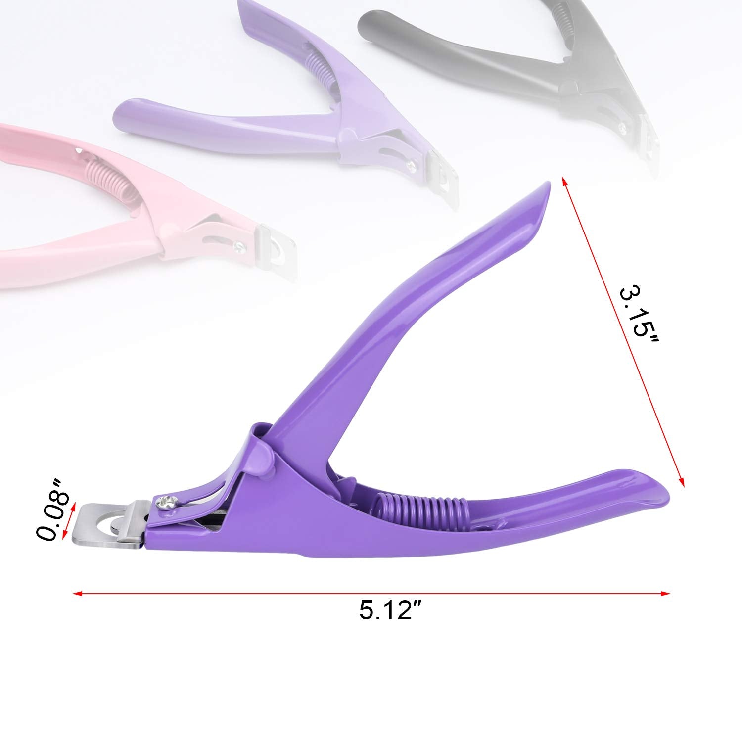MWOOT 3 stykker falske negletang Akryl negletang, rustfrit stål neglespidser Cutter Trimmer Manicure Tool til akryl kunstige gel negle