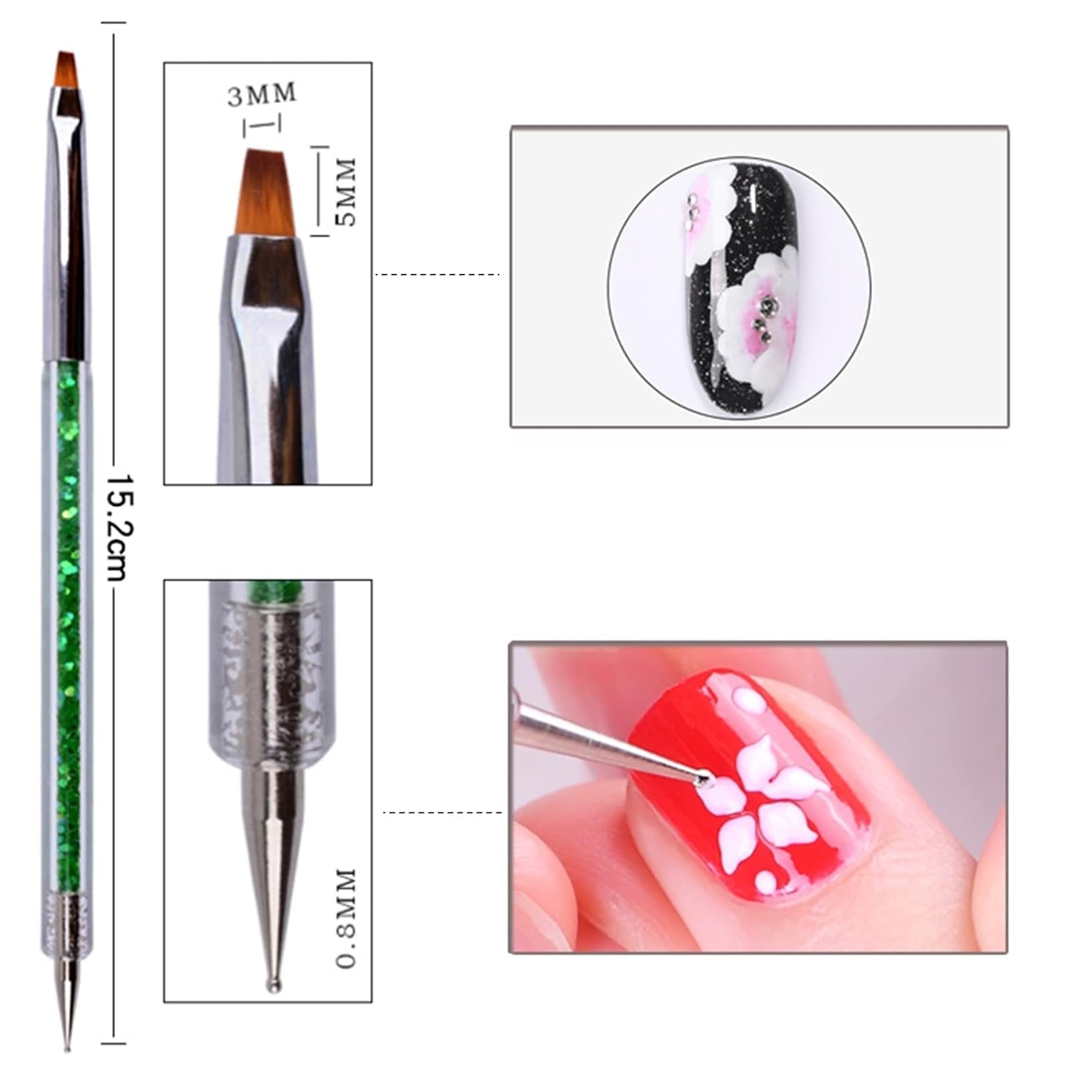 Nagel Art Fineliner Pinsel[5 Stück],Nagel Art Liner Pinsel,Professionel Detail Pinselet,Nagellack Pinsel,Für Nail Art Design Malersalon,Nageldesign Nagel Fußpflege