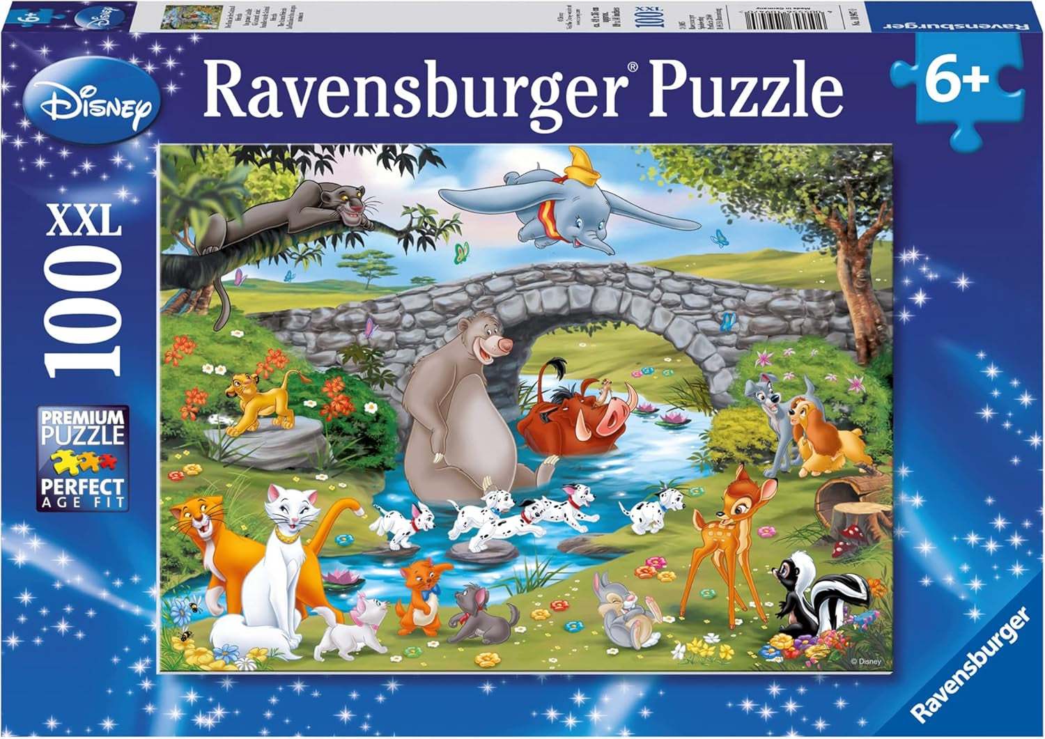 Ravensburger puslespil til børn - 10947 Animal Friends Family - Disney puslespil for børn over 6 år, med 100 brikker i XXL format Puslespil Naty Shop Standard titel