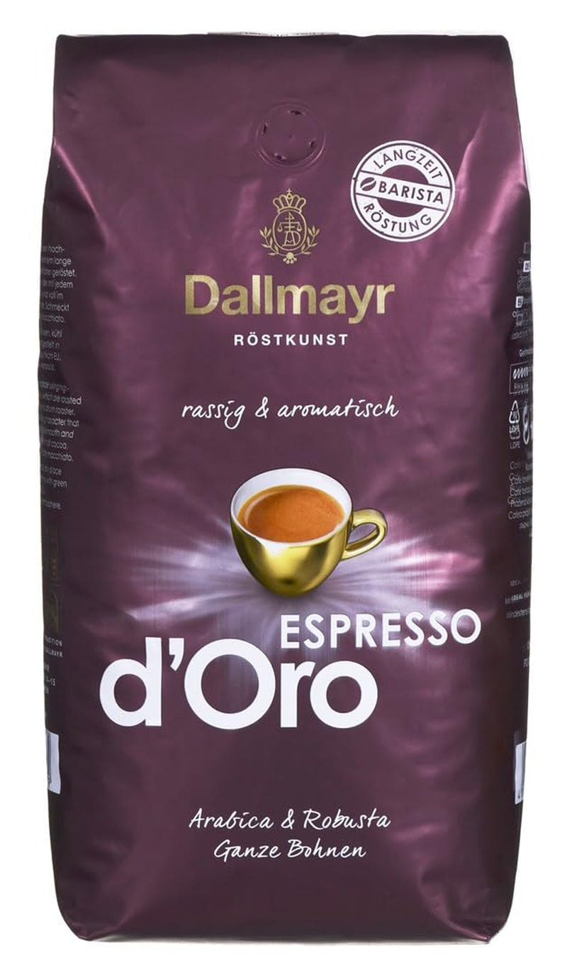 Espresso d'Oro hele bønner 8x 1000g (8000g) - kraftigt aromatiseret kaffe