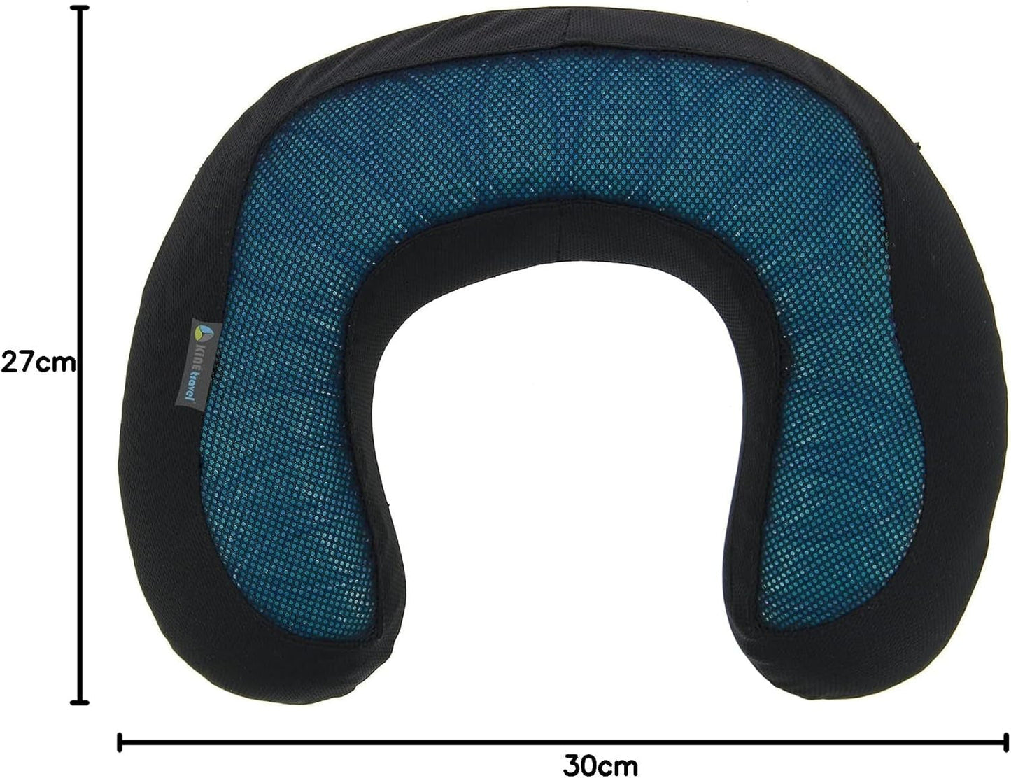 Kine Travel 169803 Gel Nakkepude Fysiogodkendt Ergonomisk rejsepude Sort og blå rejsepuder Naty Shop