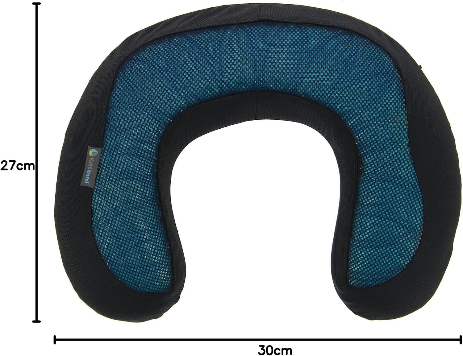 Kine Travel 169803 Gel Nakkepude Fysiogodkendt Ergonomisk rejsepude Sort og blå rejsepuder Naty Shop