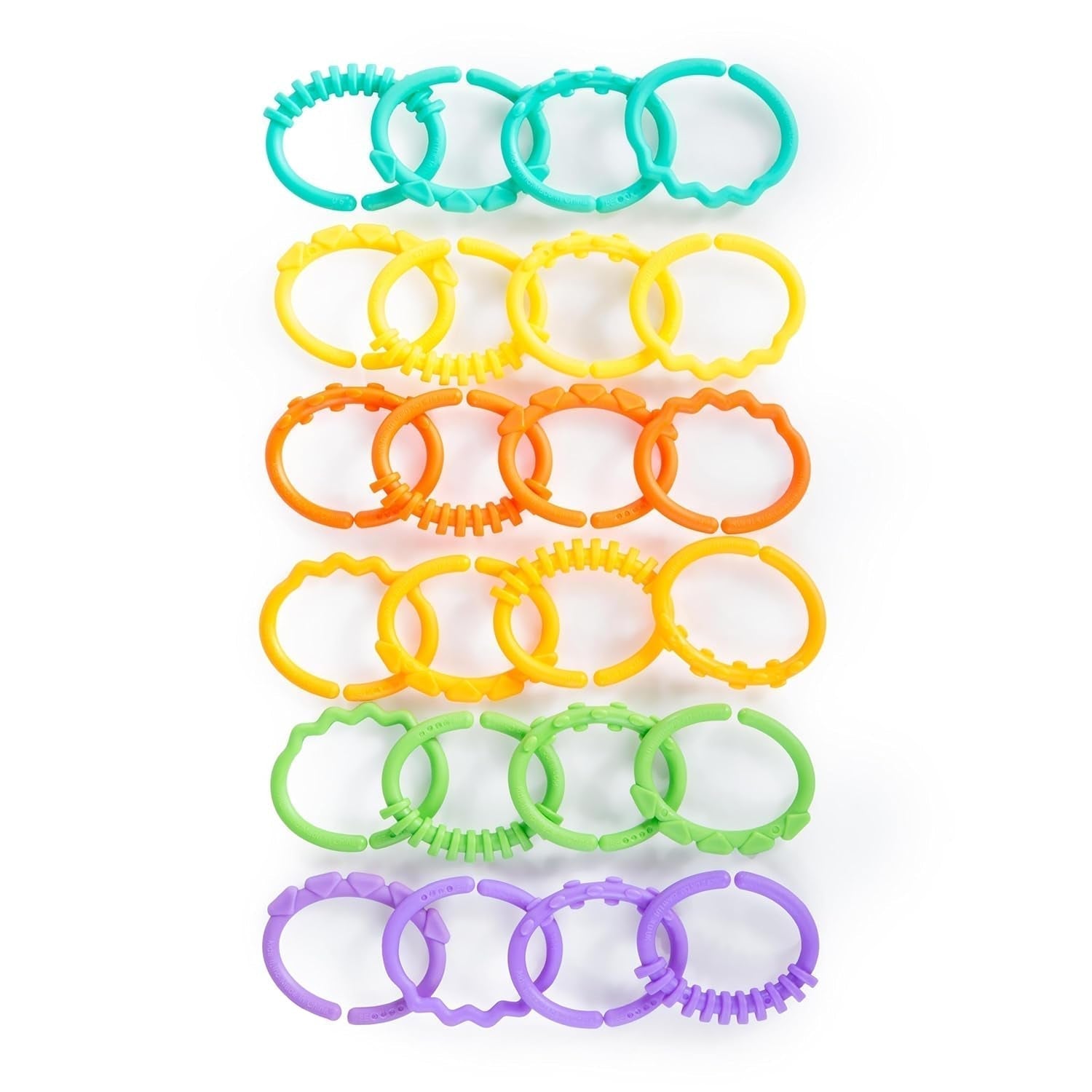Bright Starts, Oball, Stroller Chain Connecting Links, Masser af Links, Foldbar, Let at fastgøre, Let at rengøre, Perfekt til rejser Bebe Toys Naty Shop Standardtitel