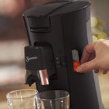 PHILIPS Senseo Select kapsel-espressomaskine med valg af kaffeintensitet og memory-funktion, lavet af genbrugsplastik, farve: sort (CSA240/60)