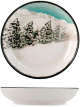 Winter Escape 12-delt julestel i stentøj - Nordic Winter Skier Design - Tåler opvaskemaskine og mikroovn