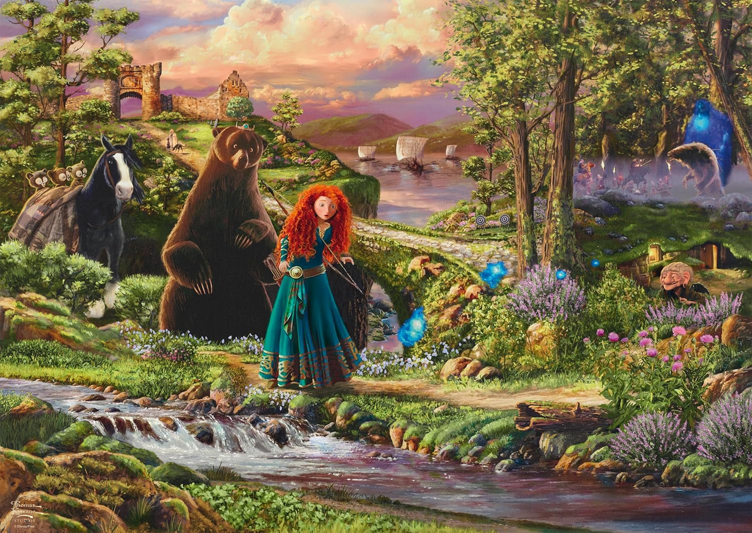 Schmidt Spiele 58039 Disney, Brave, Merida, Thomas Kinkade, puslespil 1000 brikker, flerfarvet puslespil Naty Shop
