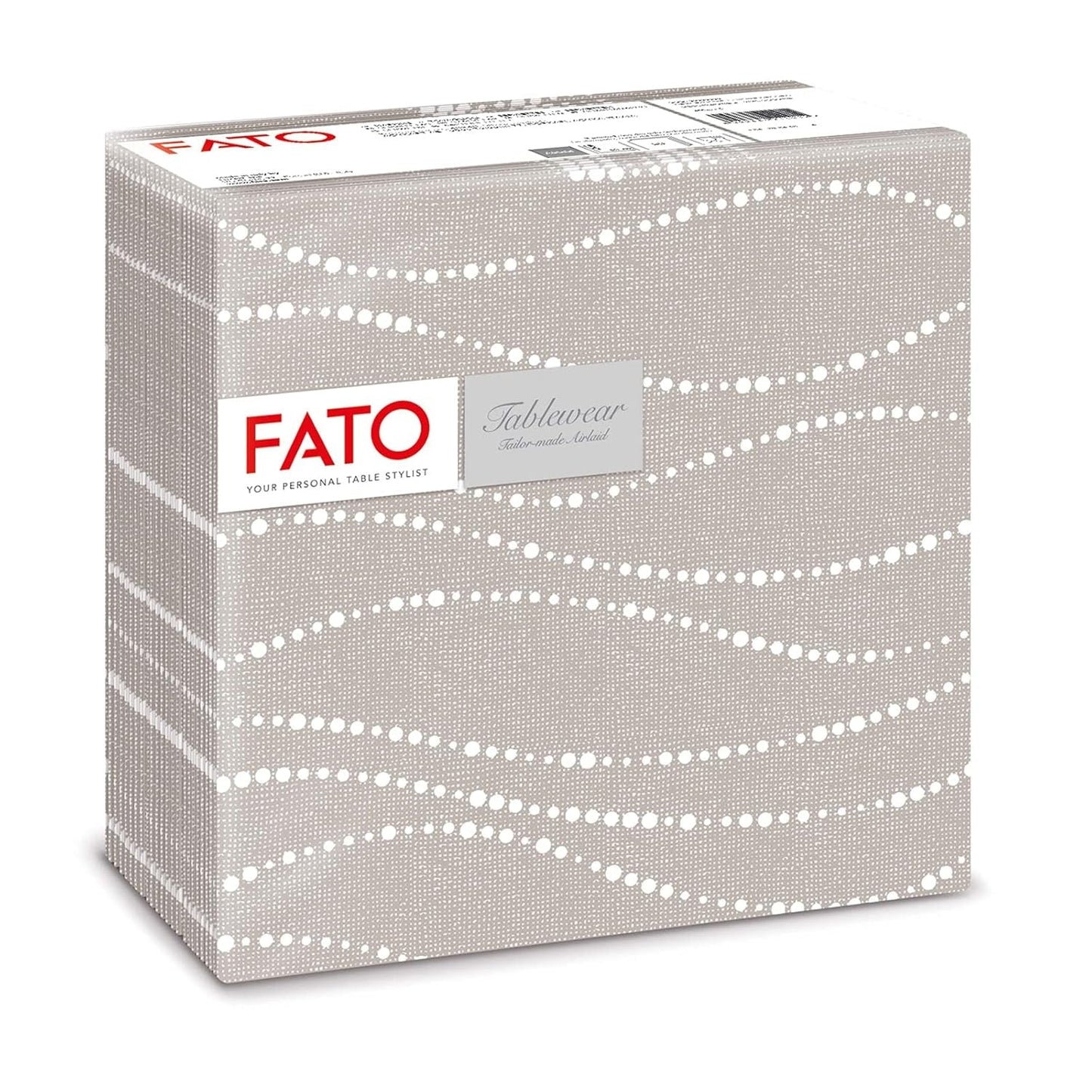Fato - Tørre papirservietter, airlaid, tekstileffekt, pakke med 50 servietter, 40X40 foldet i 4 format, Tropicana Decor