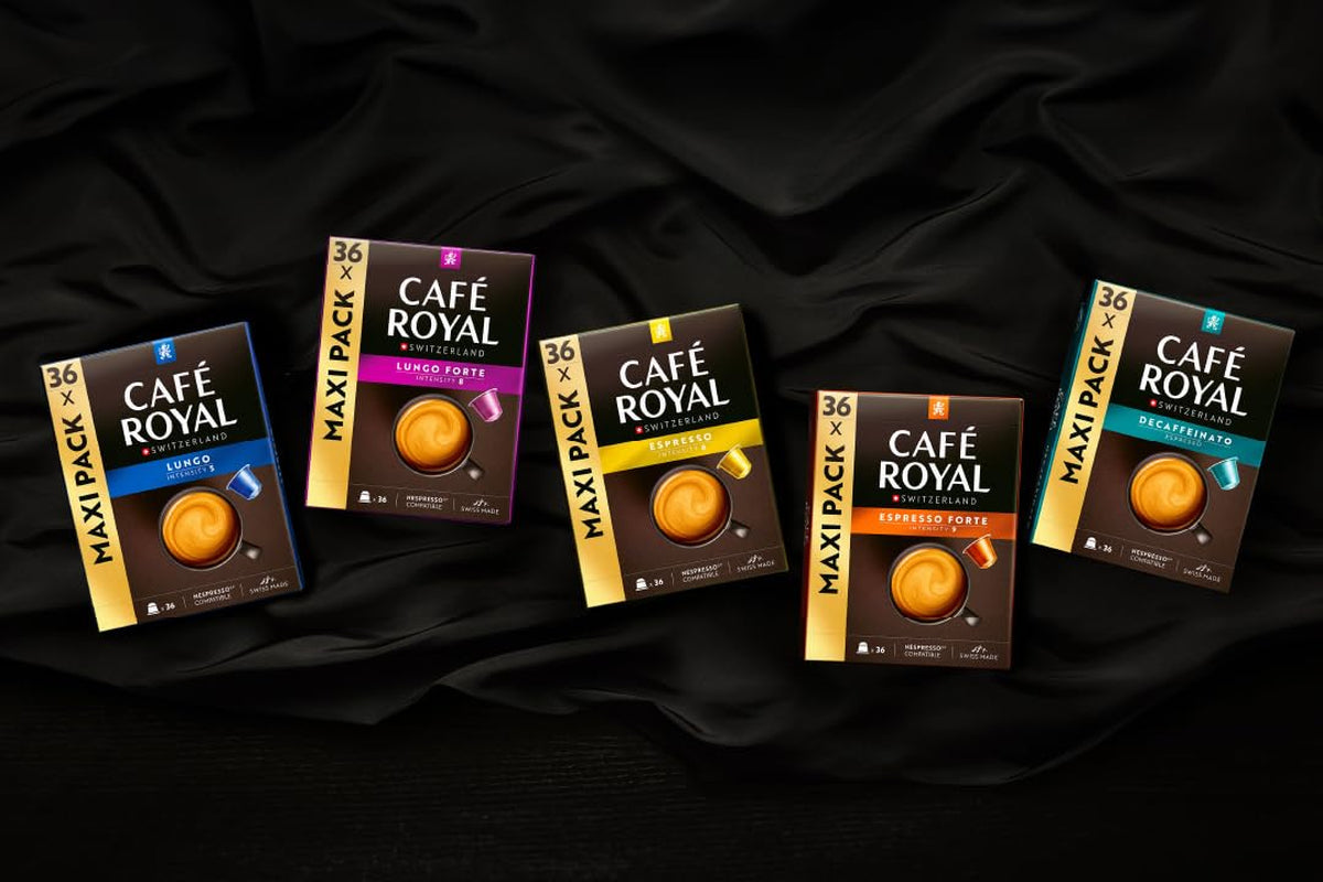 Café Royal Ristretto – Nespresso®-kompatible kaffekapsler, 100 % Arabica, intensiv, mørkristet, intensitet 11/12, Rainforest Alliance, 36 kapsler