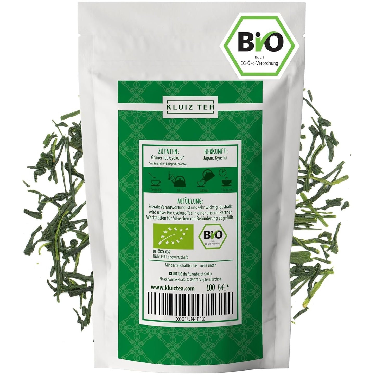KLUIZ Gyokuro Tokiwa økologisk - Første håndplukket høst - Japansk grøn te I 100 gram I Økologisk grøn te