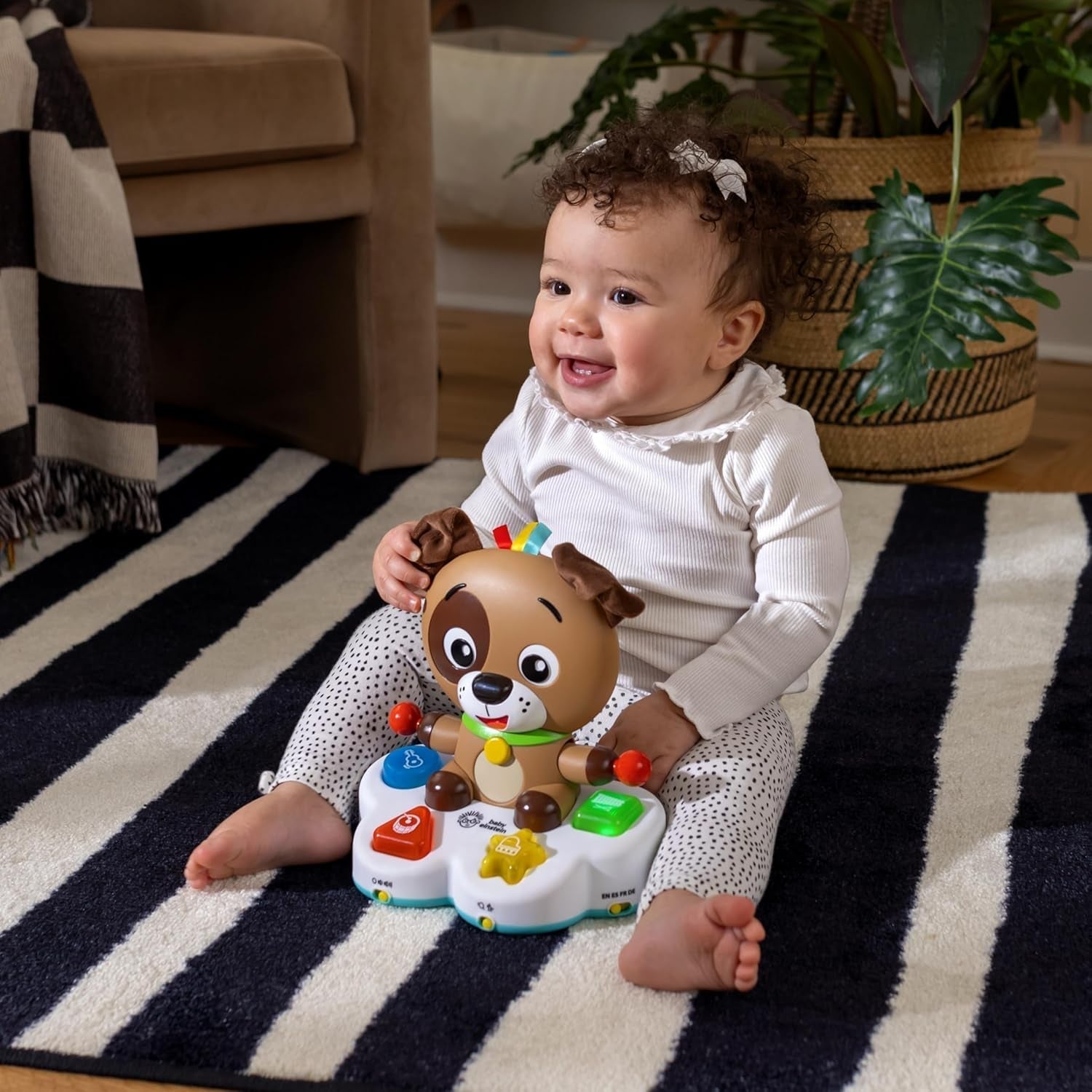 Baby Einstein, Drum & Learn Dean Musical Learning Toy - Multisensorisk babylegetøj, 2 legetilstande, farver, former og instrumenter, 50+ lyde, fra 6 måneder Babylegetøj Naty Shop
