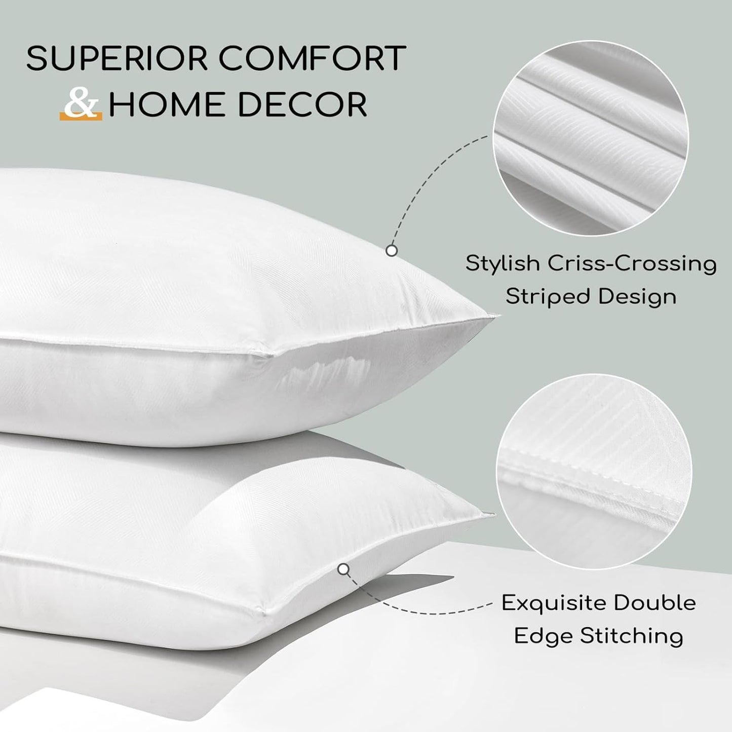 HARBOREST sovepude, 2 stykker, luksusplys, alternativ pude, god til side- og rygsveller, hotelkollektion, pude, standard/queen size, 50,8 x 66 cm Naty Shop standardpuder