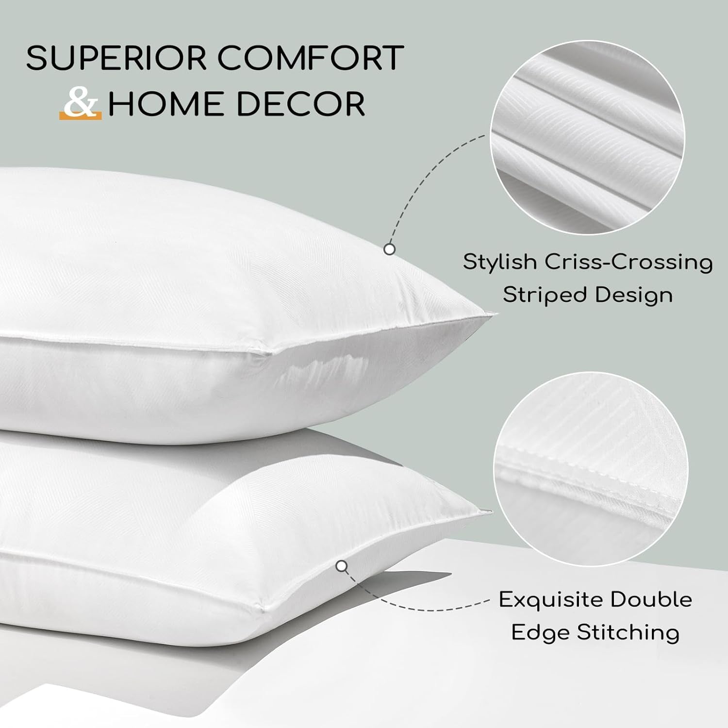 HARBOREST sovepude, 2 stykker, luksusplys, alternativ pude, god til side- og rygsveller, hotelkollektion, pude, standard/queen size, 50,8 x 66 cm Naty Shop standardpuder