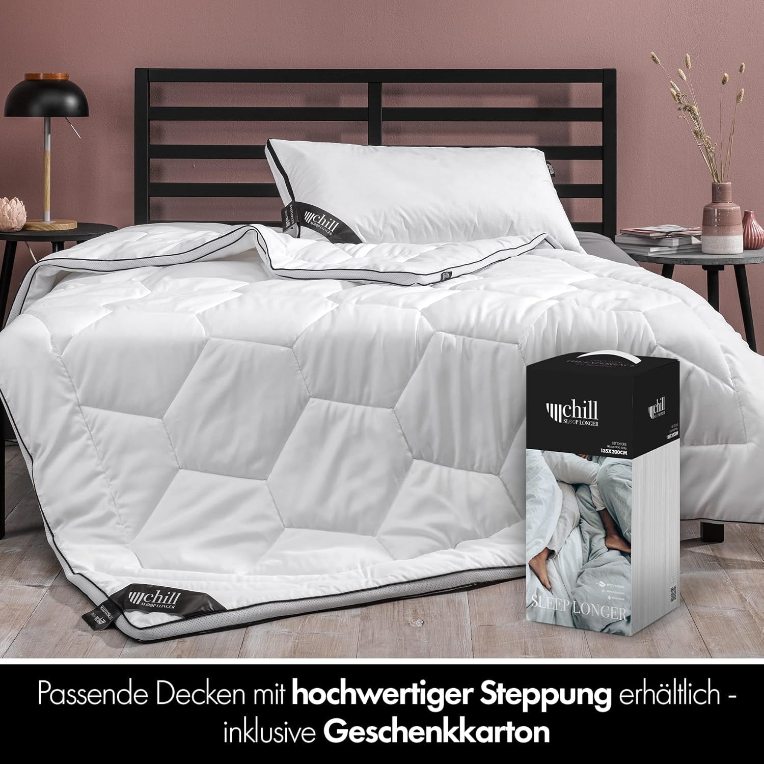Pude 80X80 Cm - 2 i 1 design - pude i pude - stor åndbar og vaskbar sovepude og 100% vegansk - 2 puder 3 muligheder - pude med 600G & 1200G fyld Naty Shop standardpuder