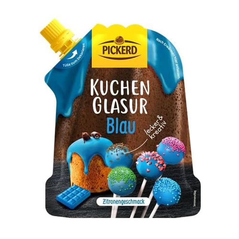 Kageglasur med citronsmag, blå farve, 125 gram glasurer og dekoration Naty Shop Standardtitel