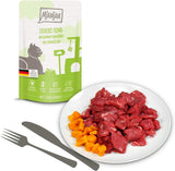 MjAMjAM - Premium våd kattefoder - Blandet pakke I - Kylling, oksekød, hjerter 12 pakke (12 x 125 g), kornfri med ekstra kød
