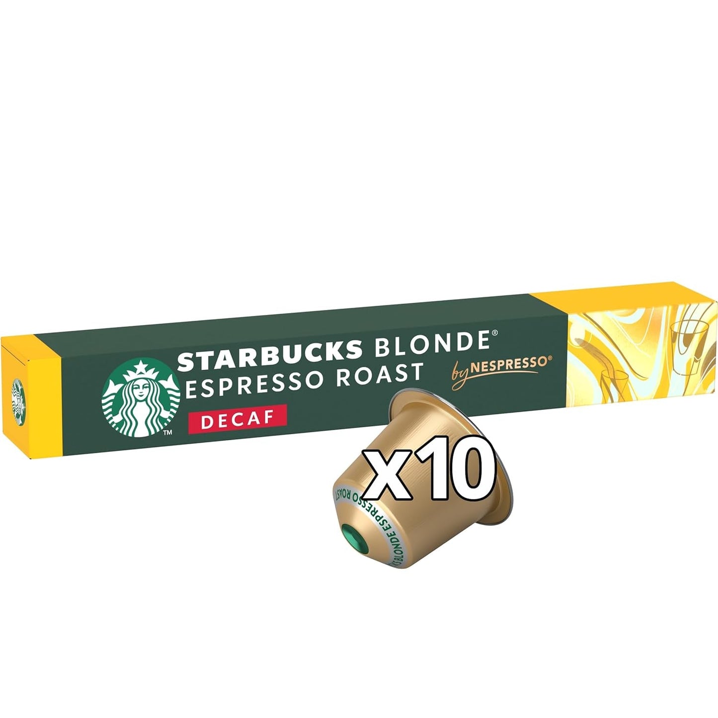STARBUCKS Blonde Espresso Roast Entkoffeiniert af Nespresso, Helle Röstung, Kaffeekapseln 6 x 10 (60 Kapseln)