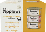 Applaws 100 % naturlig premium våd kattefoder Kylling i bouillon multipakke - 12 dåser x 156 g pakke