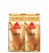Delta Cafés - Kaffeebohnen Gold - 2 pakker à 1 kg - Intensität 12 - Vollmundige Arabica-Röstkaffebohnenmischung - Sehr aromaticisch mit Noten von Honig und Reifen Früchten