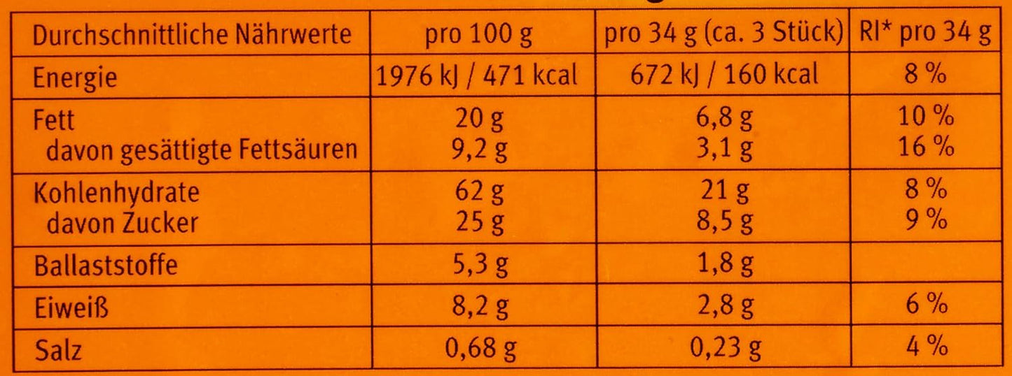 Bahlsen Hobbits Crunchy - Pakke med 18 - Opbevaringsboks - Fuldkornskiks med havregryn med højt fiberindhold (18 x 250 g)