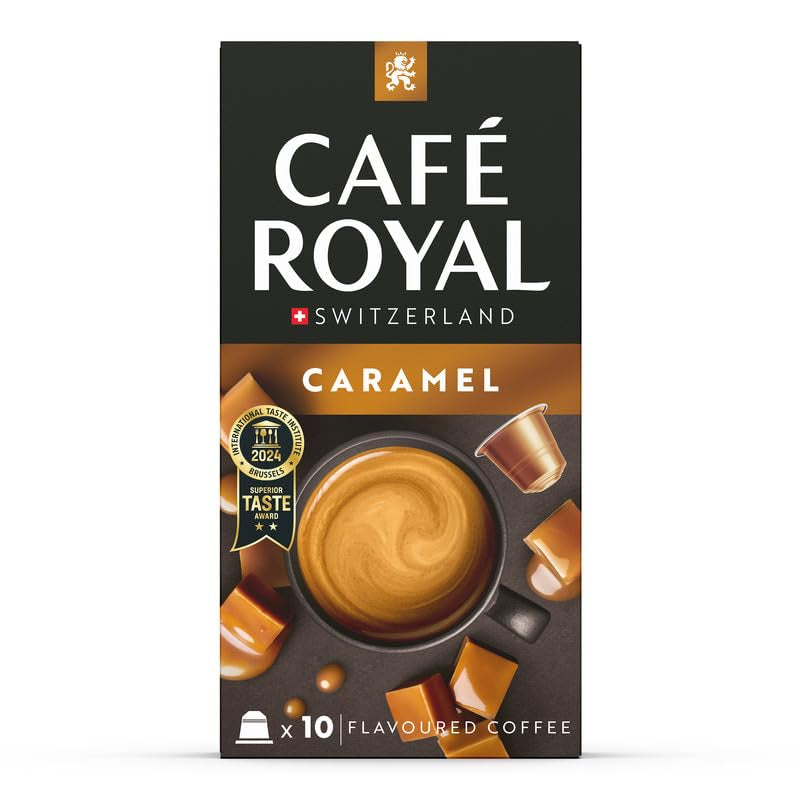 Café Royal Caramel Flavored Kaffee – Nespresso®-kompatibel Kaffeekapseln, cremet, helle Röstung, 100 % Arabica, Rainforest Alliance, 100 Kapseln