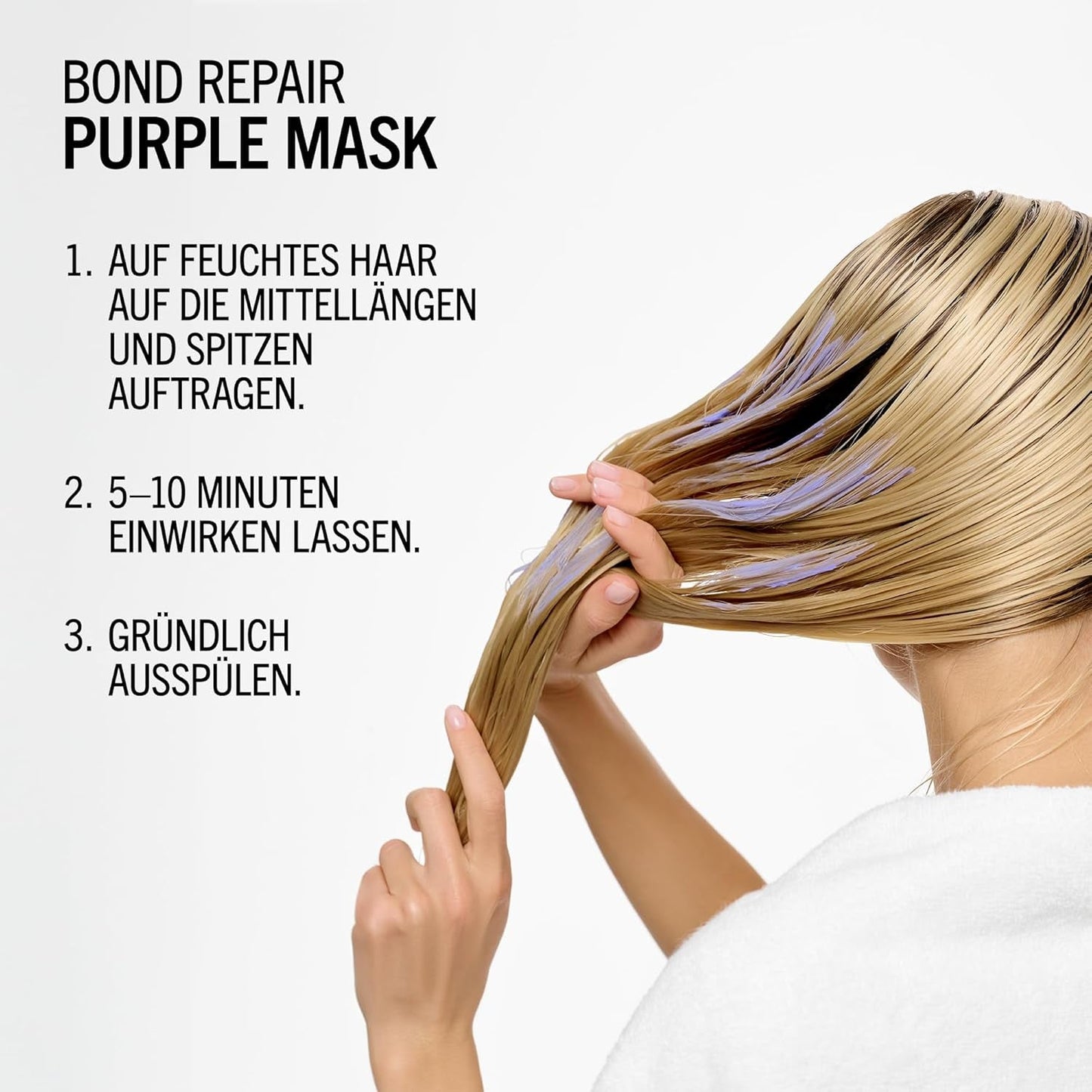 Schwarzkopf Professional BLONDME Bond Repair Purple Mask Mask til køligt hår Neutraliserer gule toner til farvet, bleget og lyst hår Dybt plejende og styrkende 200 ml Hårmaske Naty Shop