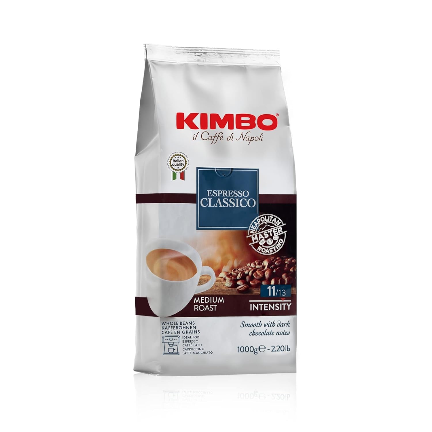 Espresso Classico ganze Kaffeebohnen, medium Röstung, 1 kg pose
