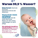 Kindii Water Care Wet Wipes - Aqua Baby Wipes - 100% viskose, 99,9% vand, grapefrugtekstrakt, tørklæde størrelse 150x200, 100% biologisk nedbrydeligt, plastikfri, renseservietter til følsom hud