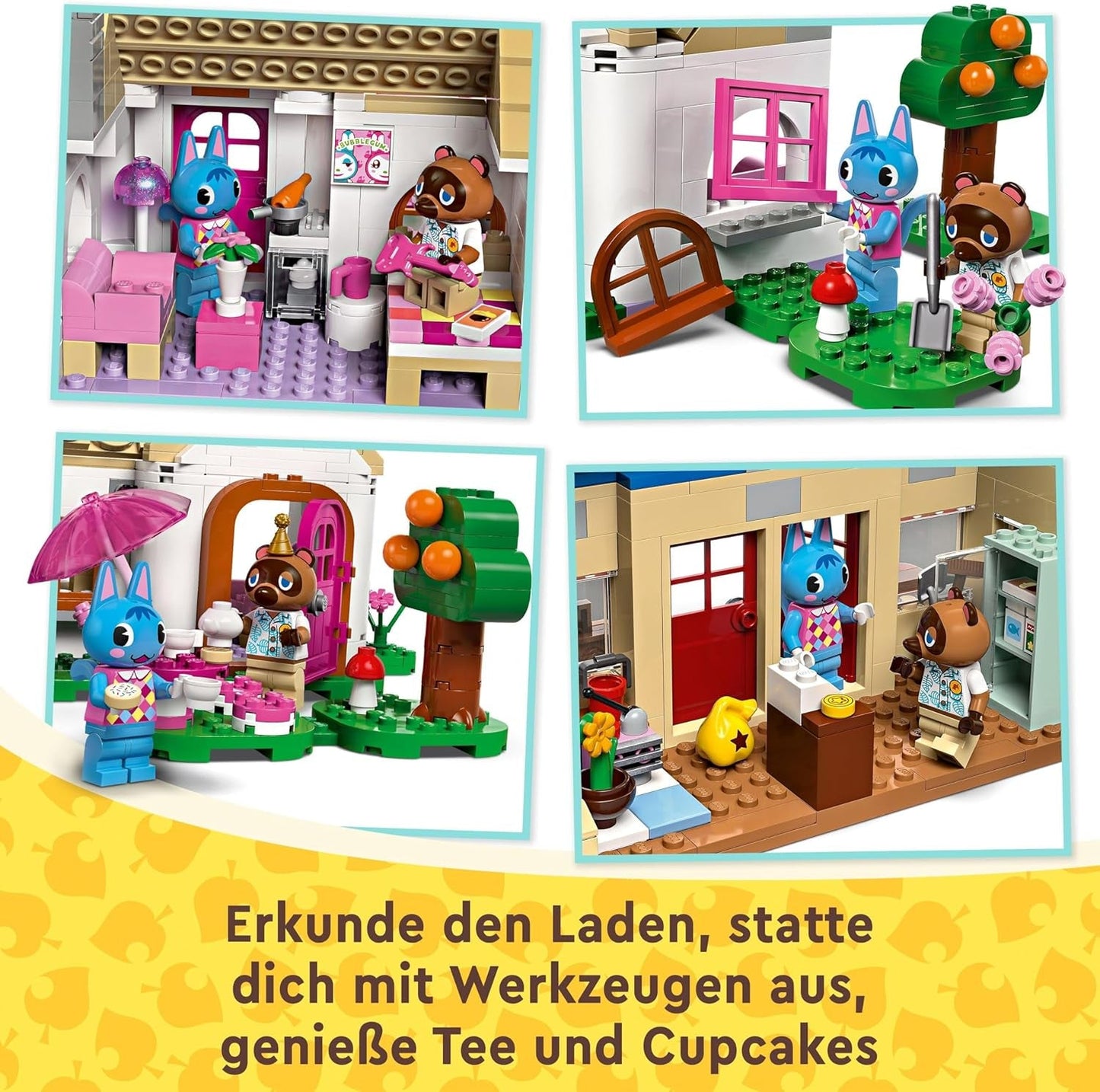 LEGO Animal Crossing Nook's Shop og Sophie's House sæt, kreativt legetøj til børn med 2 minifigurer fra videospilserien, gave til piger og drenge fra 7 år 77050 Byggesæt Besuche den LEGO-Store