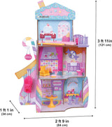 Kidkraft Candy Castle Trædukkehus med møbler og tilbehør, Lama Unicorn Figure House, Ice Cream Cake Lift og gummistol til dukker, Legetøj til 3 år gammel, 20242 Naty Shop Dukkehuse