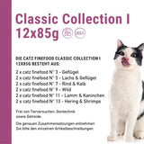 Catz Finefood Classic Collection Mixed Pack Wet Cat Food - Gourmet vådfoder til din kat, kornfri og sukkerfri, med højt kødindhold, 24 poser x 85g