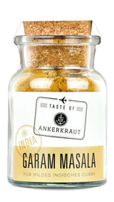 Ankerkraut Garam Masala, Gewürz für indisches Gericht, Leckeres Curry mit Fleisch würzen, Taste of India, 65 g i korkglas