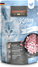 LEONARDO Fresh Pouches [16 x 85g våd kattefoder, kornfri] | Komplet vådfoder i individuelle poser