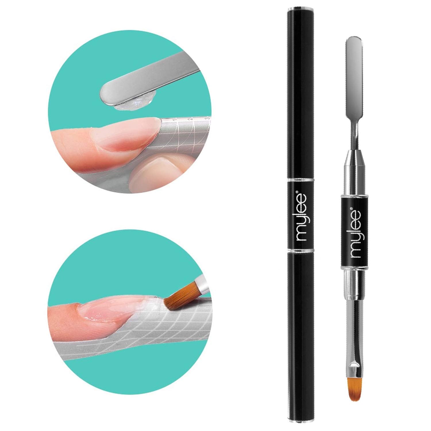 Mylee Magic Extender Gel Tool Mit Zwei Enden – 2 i 1 Pinsel & Spachtel Für UV/ LED Nagelkunst, Nagelspitzen & Für Extensions