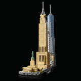 LEGO Architecture New York City-sæt, Skyline-modelsæt med World Trade Center og Frihedsgudinden, Håndværk til voksne, Hjem- og kontordekorationer, Gaver til kvinder og mænd 21028 Byggesæt Besuche den LEGO-Store