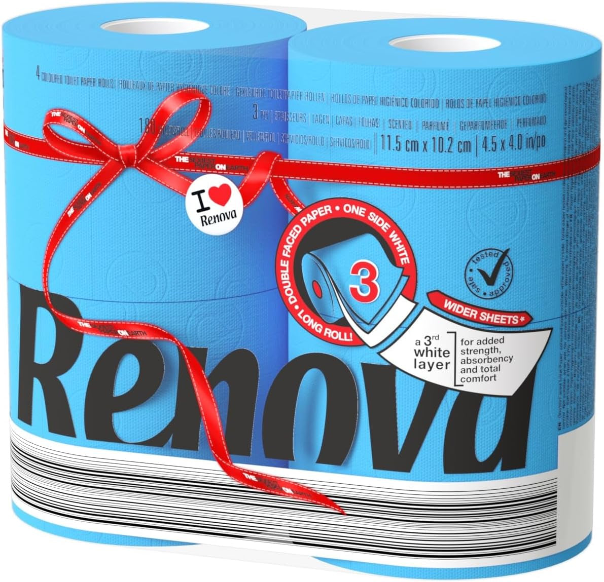 Renova toiletpapir, grønt, 4 ruller