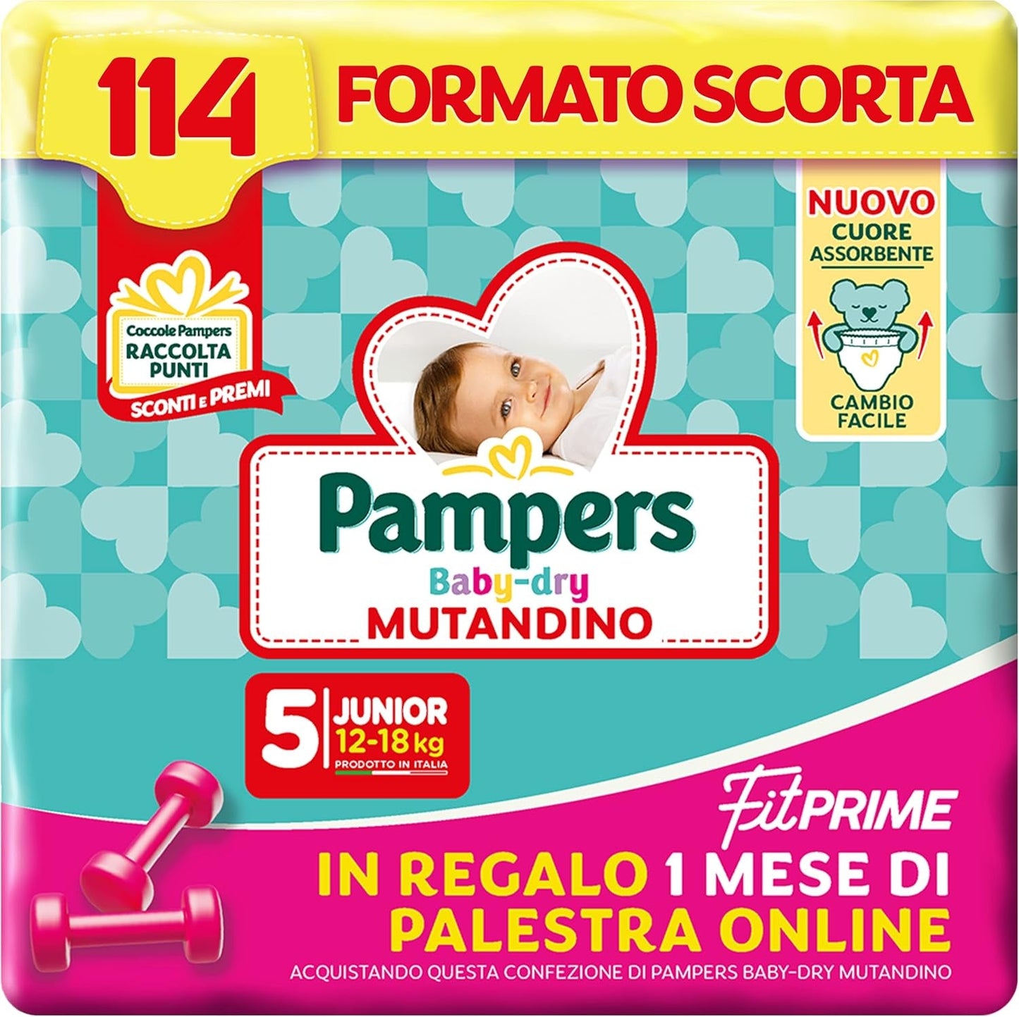 Pampers Baby Dry Pants og Fit Prime Maxi bleer, str. 138, str. 4 (8-15 kg), 1 måned gratis online i fitnesscenteret