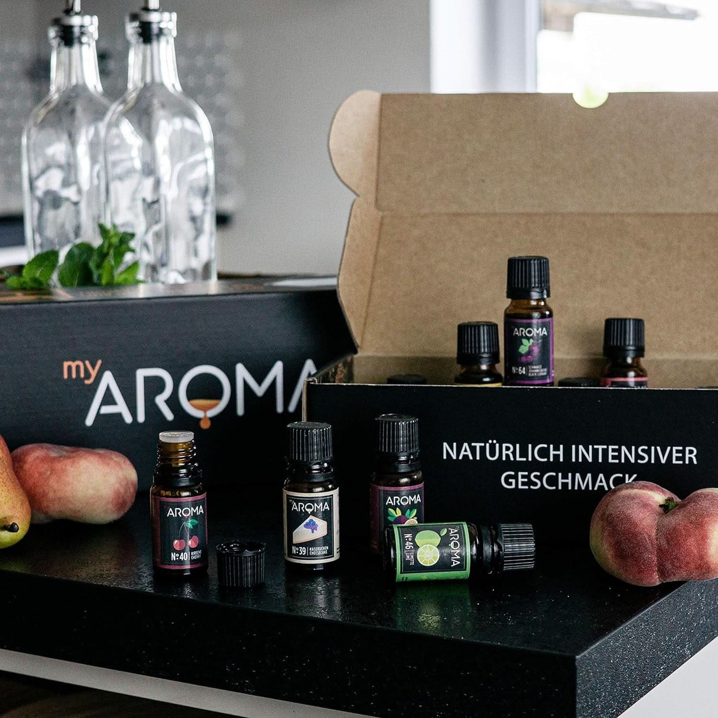 Myaroma | Sæt: Forest & Meadow - Ren naturlig smag med frugtsmag og frugtsmag (5 x 10 ml) | Sukkerfri og usødet Naty Shop sødemidler