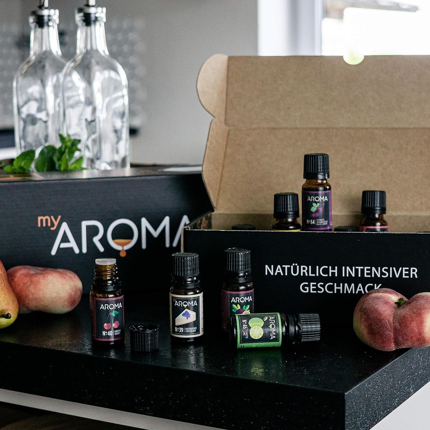 Myaroma | Sæt: Forest & Meadow - Ren naturlig smag med frugtsmag og frugtsmag (5 x 10 ml) | Sukkerfri og usødet Naty Shop sødemidler