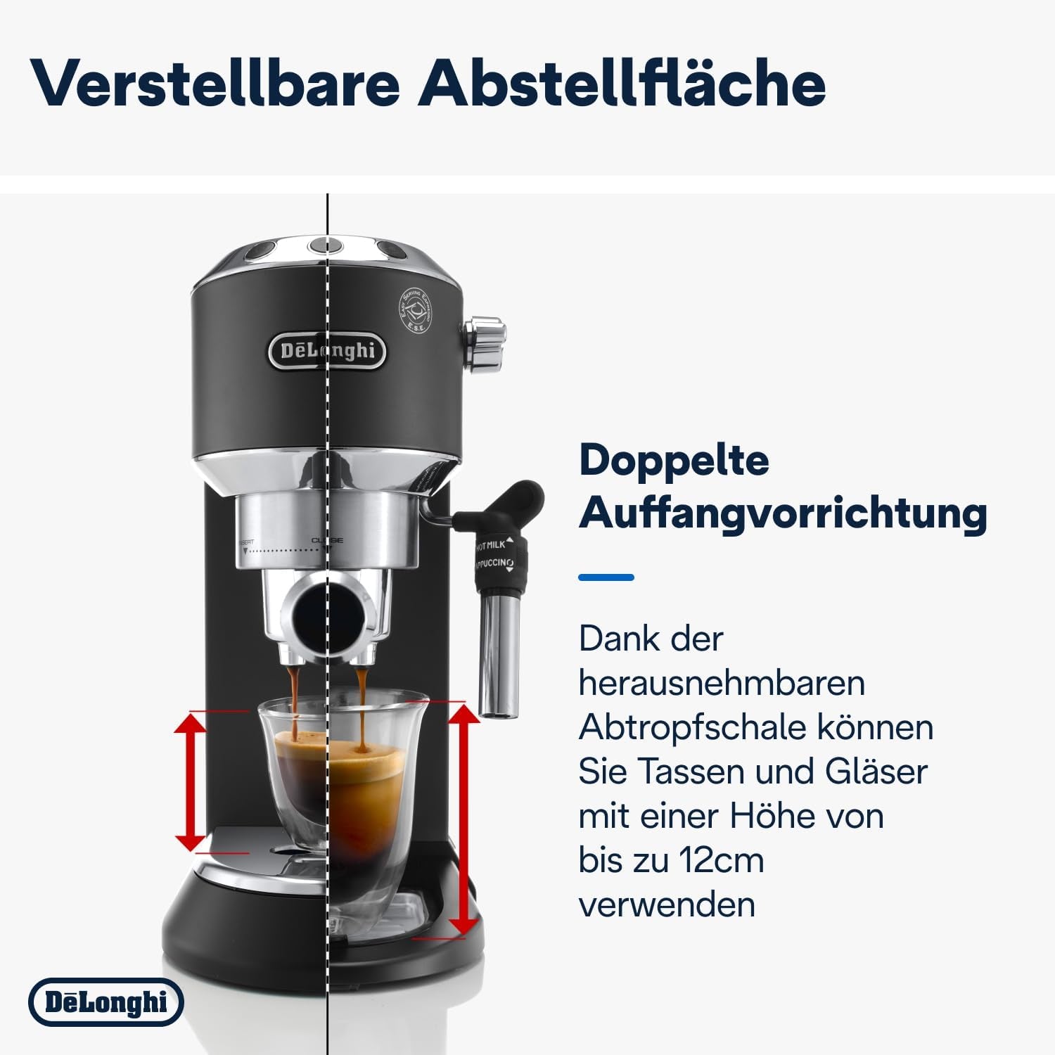 De'Longhi Dedica Style EC 685.B – Espressomaskine med portafilter, espressomaskine med professionel mælkeskummer, kun 15 cm bred, til malet kaffe eller ESE-kapsler, 1 l vandtank, sort
