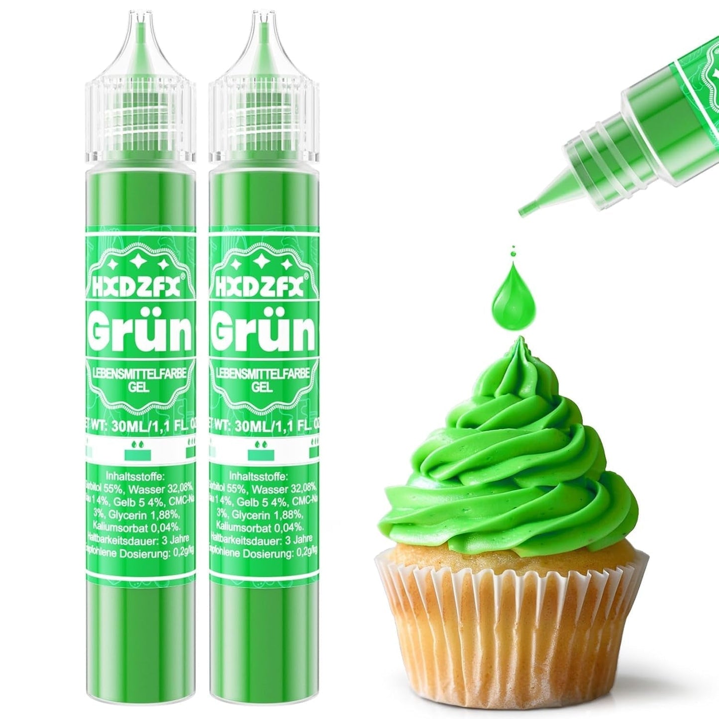 Gel madfarve - HXDZFX 2×30 ml, sukkerfri madfarve, højkoncentreret, til dekoration af kager, hvid fondant, makroner, småkager, bagning, påskeæg, slim (drue lilla)