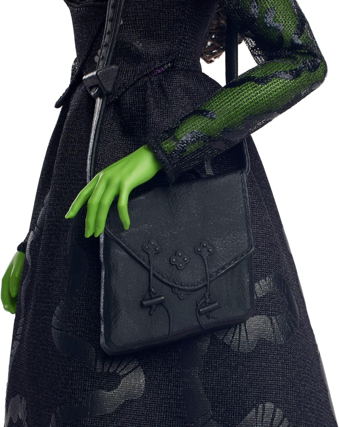 Mattel Wicked Elphaba modedukke og tilbehør med grøn hud, sort flettet hår, forskellige mulige positurer og udvidelig boldkjole, HXT62, [Multicolor] Naty Shop Dolls