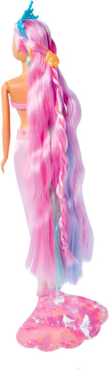 Simba 105733610 - Steffi Love Rainbow Mermaid, regnbuehavfrue modedukke med farverigt hår, hårspænder, kam og aftagelig finne, legedukke 29 cm, fra 3 år